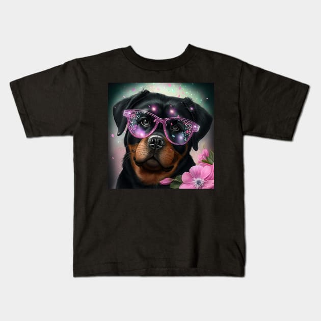 Fashionable Rottweiler Kids T-Shirt by Enchanted Reverie